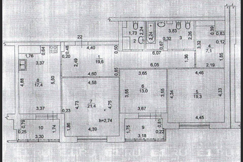Продаётся 3-комнатная квартира, 109.2 м²