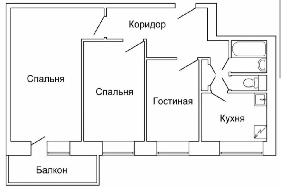 Схема трехкомнатной квартиры