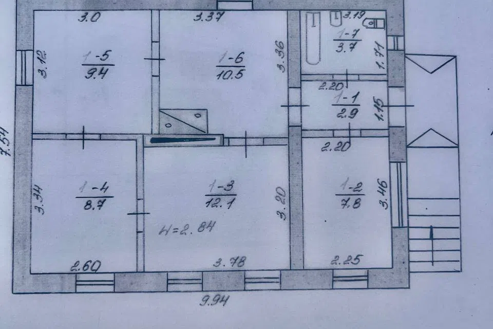 Продаётся 1-этажный дом, 54.7 м²