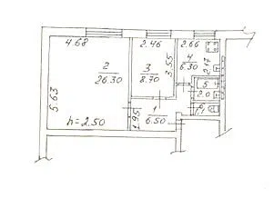 Продаётся 2-комнатная квартира, 50.9 м²