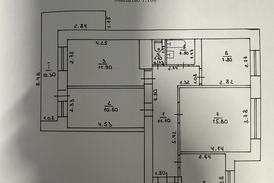 Продаётся 4-комнатная квартира, 72 м²
