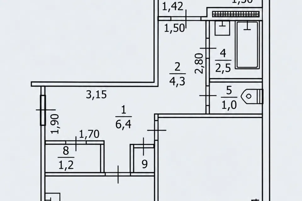 Продаётся 2-комнатная квартира, 54 м²