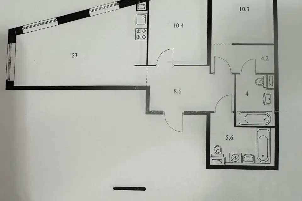 Продаётся 2-комнатная квартира, 65.5 м²