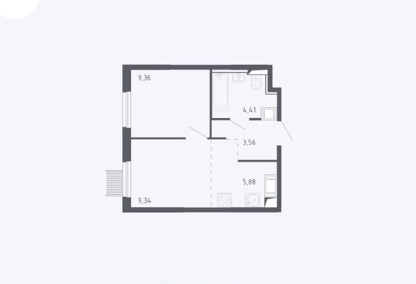 Продаётся 2-комнатная квартира, 31.7 м²