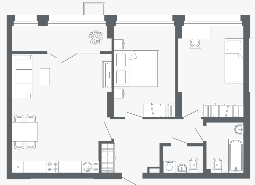 Продаётся 3-комнатная квартира, 75.3 м²