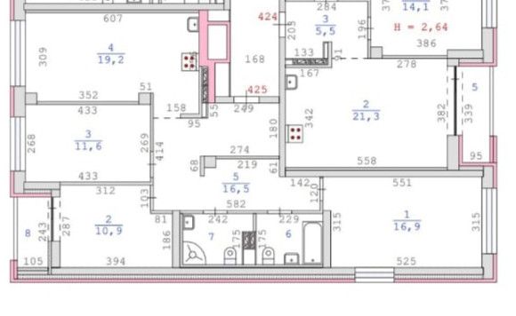 Продаётся 3-комнатная квартира, 82.9 м²