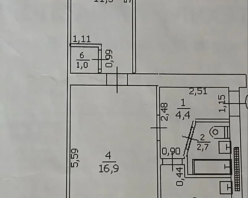 Продаётся 2-комнатная квартира, 43.5 м²