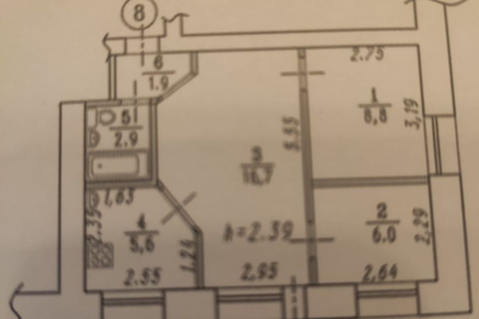 Продаётся 3-комнатная квартира, 42 м²