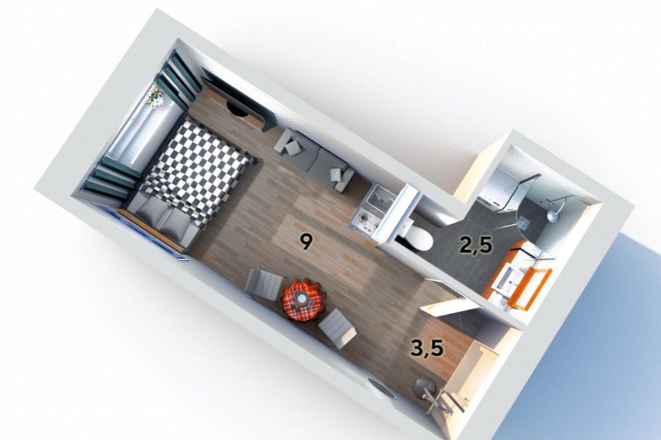Продаётся студия, 15 м²
