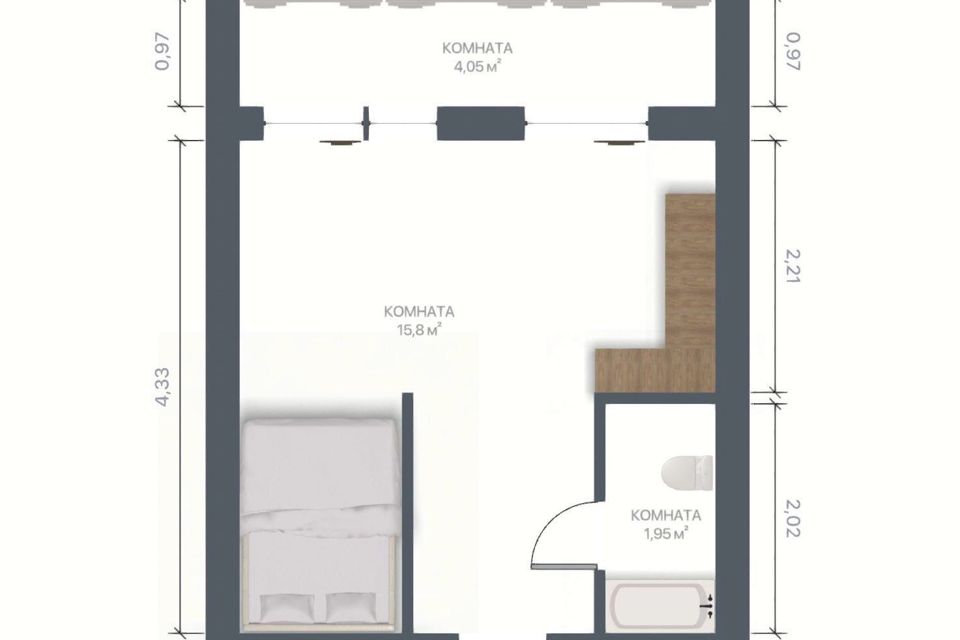 Продаётся 1-комнатная квартира, 31 м²