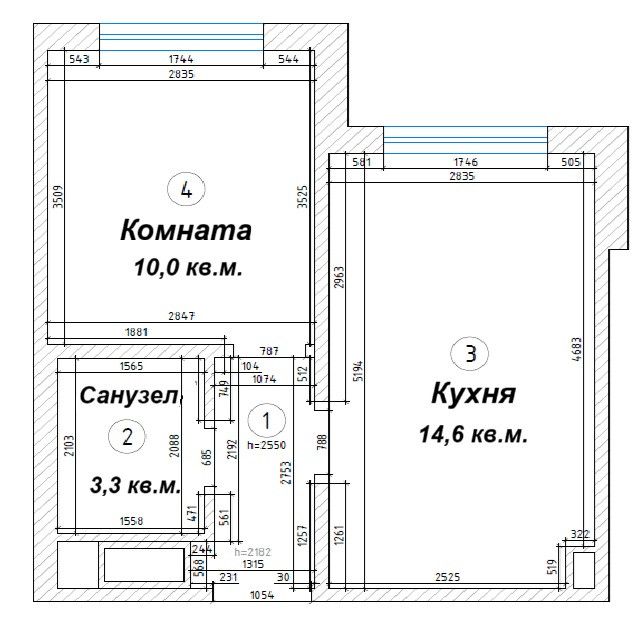 Продаётся 1-комнатная квартира, 31 м²