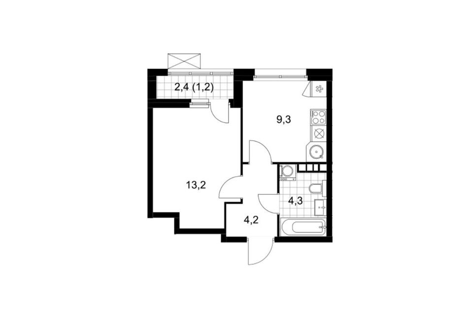 Продаётся 1-комнатная квартира, 32.2 м²