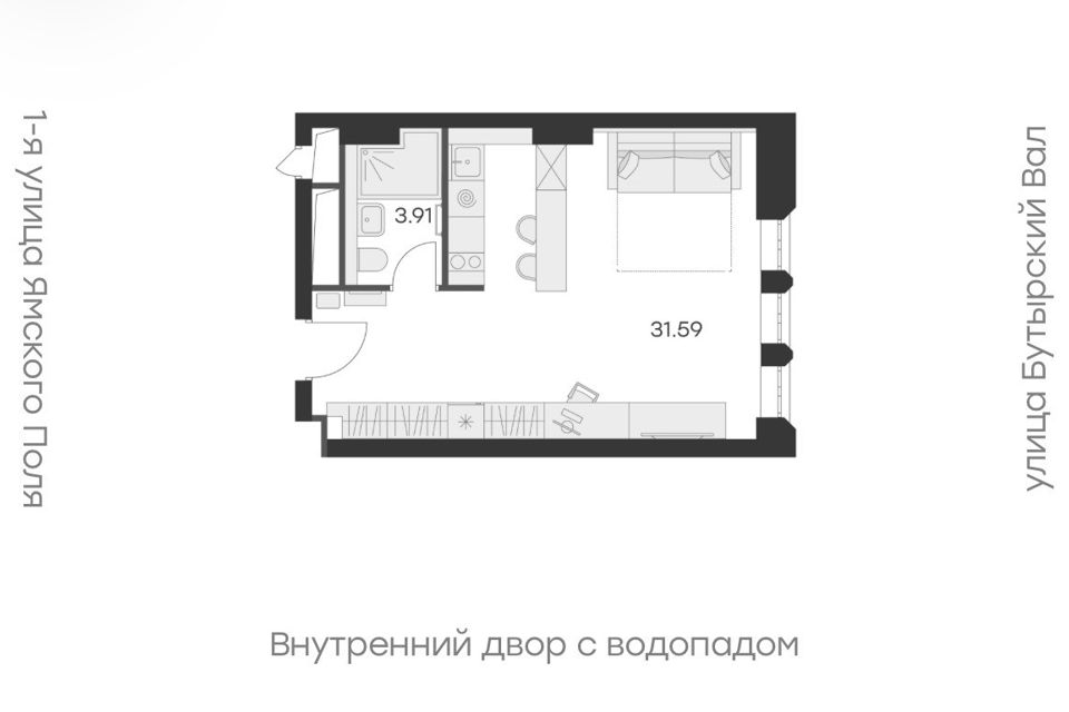 Продаётся студия, 35.5 м²