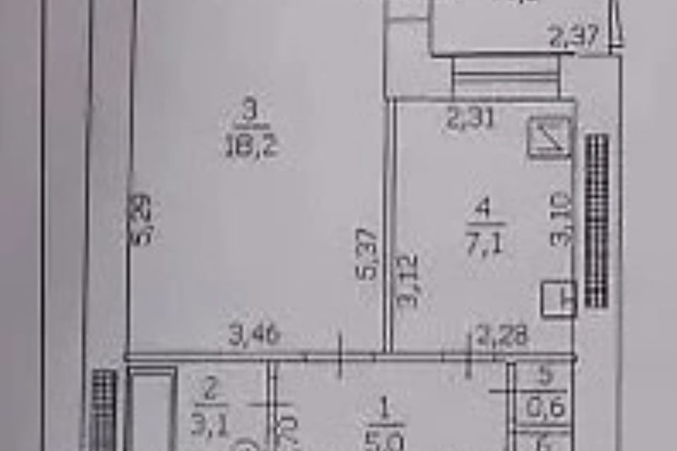 Продаётся 1-комнатная квартира, 39 м²
