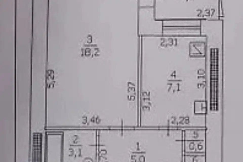 Продаётся 1-комнатная квартира, 39 м²