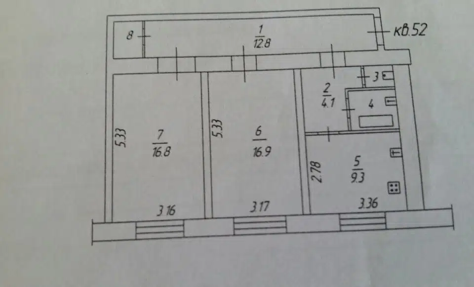 Продаётся 2-комнатная квартира, 64.5 м²
