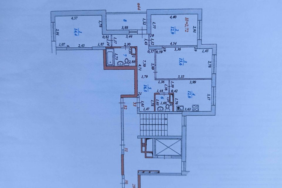 Продаётся 3-комнатная квартира, 78.5 м²