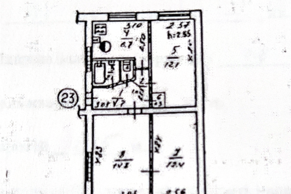 Продаётся 3-комнатная квартира, 54.9 м²