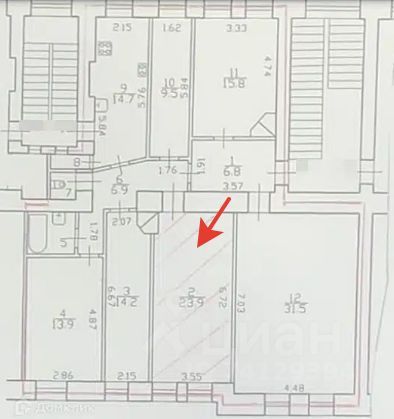 Продаётся комната в 4-комн. квартире, 23.9 м²