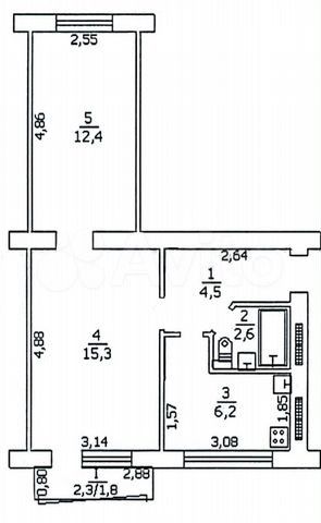 Продаётся 2-комнатная квартира, 45 м²