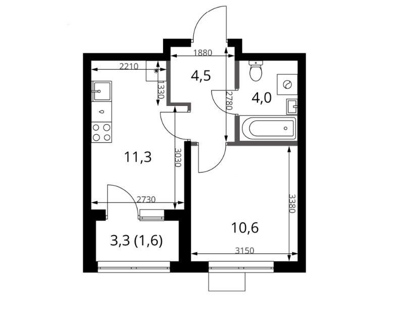 Продаётся 1-комнатная квартира, 32 м²