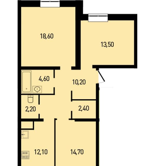 Продаётся 3-комнатная квартира, 78.4 м²