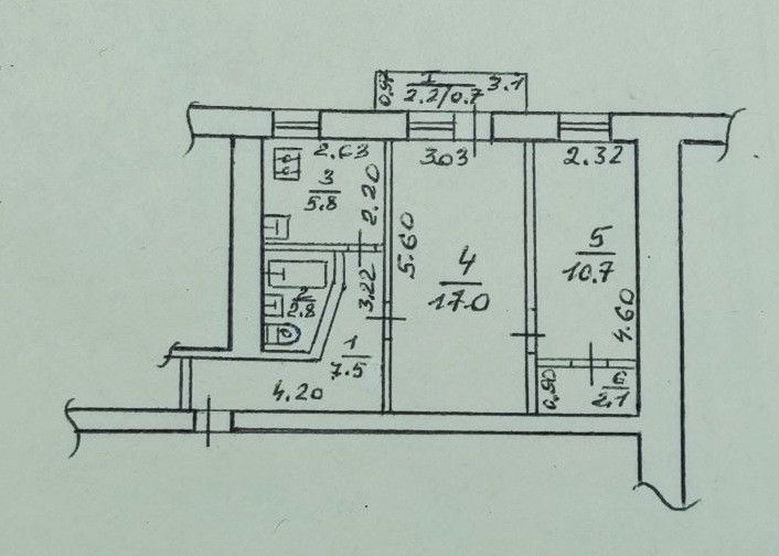 Продаётся 2-комнатная квартира, 48 м²