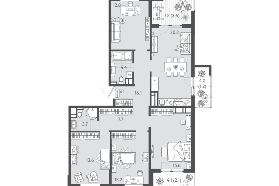 Продаётся 4-комнатная квартира, 99.7 м²