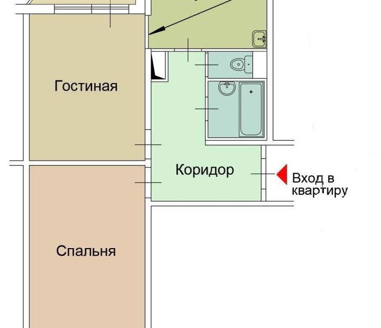 Продаётся 2-комнатная квартира, 58.2 м²