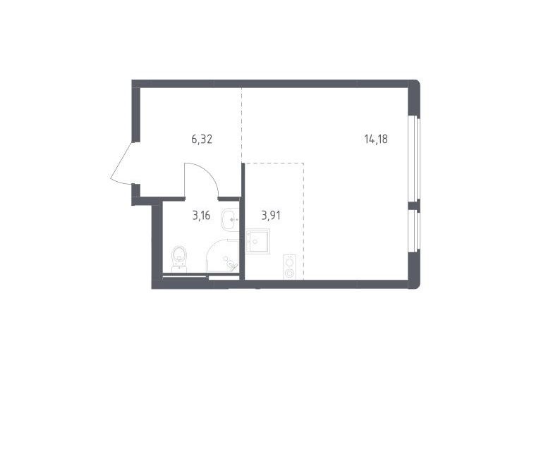 Продаётся студия, 27.57 м²