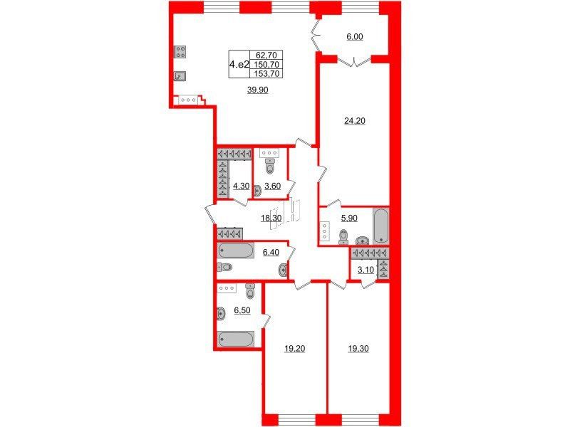 Продаётся 3-комнатная квартира, 150.6 м²