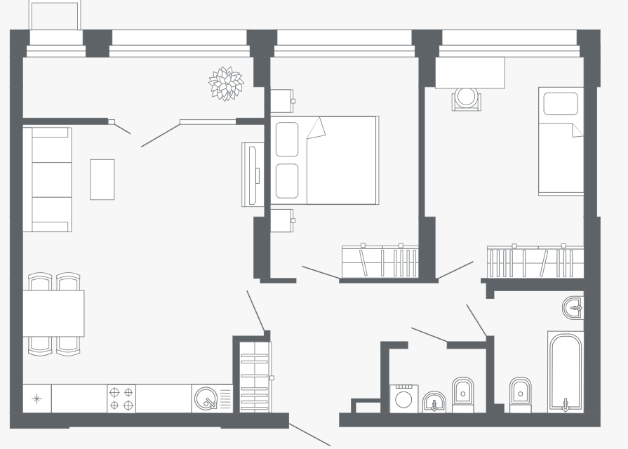 Продаётся 3-комнатная квартира, 75.3 м²
