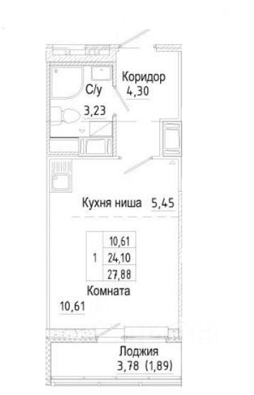 Продаётся студия, 24.1 м²