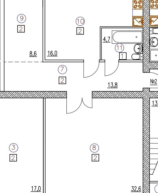 Продаётся 3-комнатная квартира, 75.7 м²