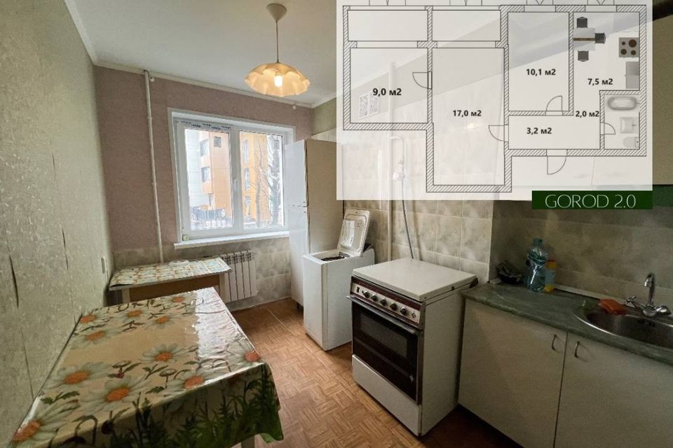 Продаётся 3-комнатная квартира, 51.2 м²