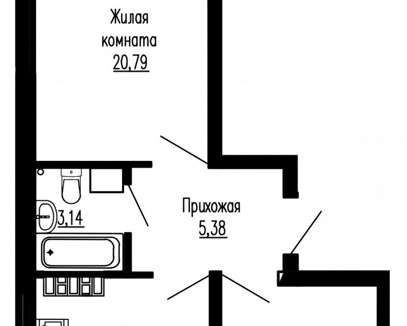 Продаётся 2-комнатная квартира, 51.4 м²