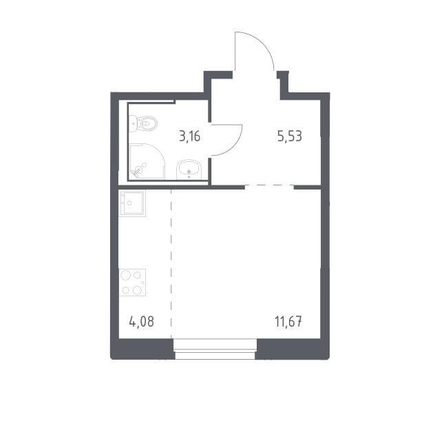 Продаётся студия, 24.44 м²