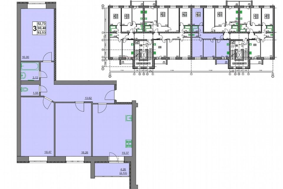 Продаётся 3-комнатная квартира, 92.5 м²