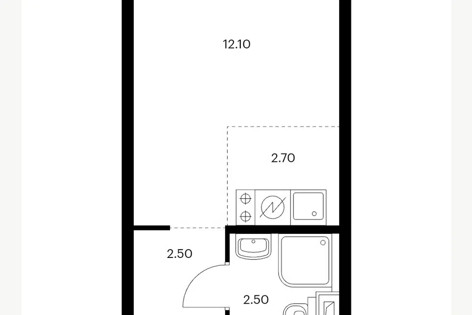 Продаётся студия, 19.8 м²