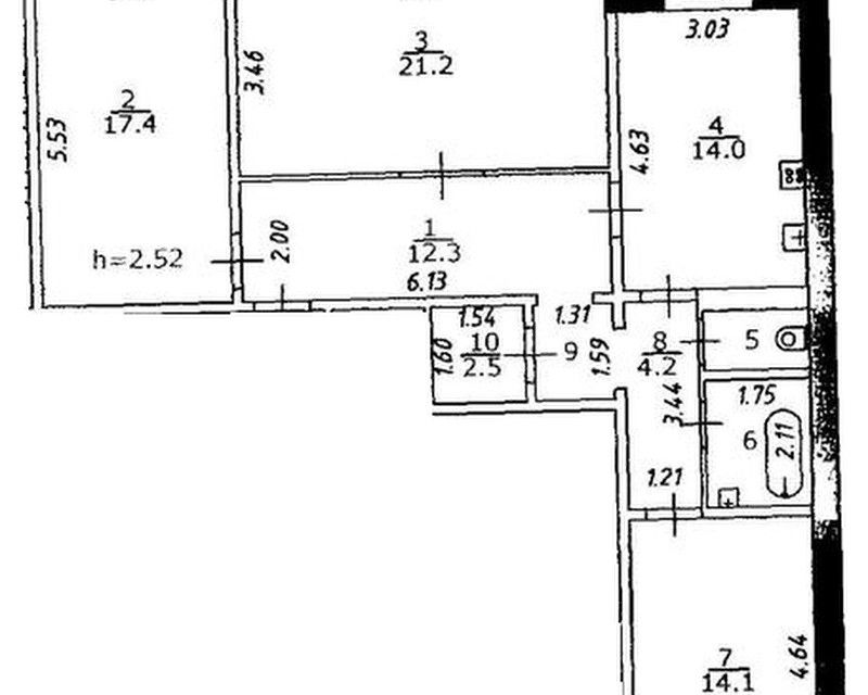 Продаётся 3-комнатная квартира, 93.2 м²