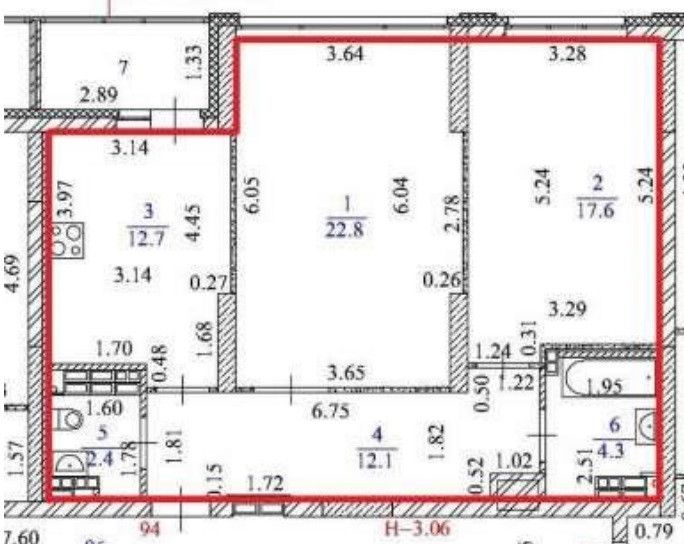 Продаётся 2-комнатная квартира, 71.9 м²
