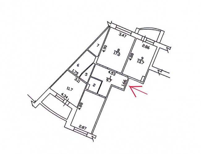 Продаётся 3-комнатная квартира, 79.6 м²