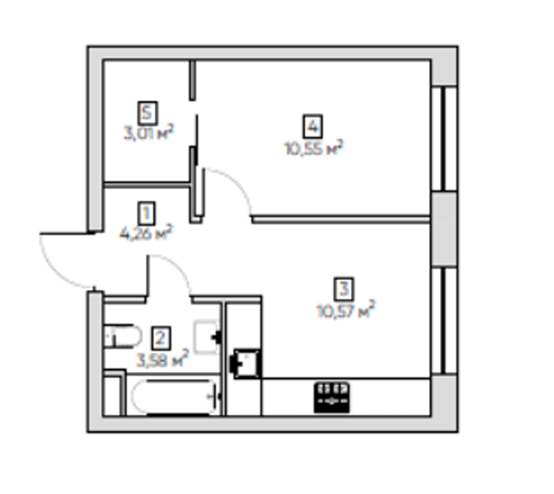 Продаётся 1-комнатная квартира, 31.2 м²