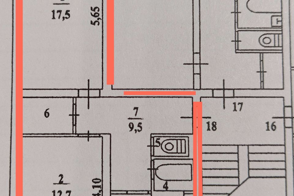 Продаётся 2-комнатная квартира, 55.4 м²