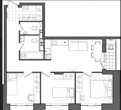 Продаётся 3-комнатная квартира, 66 м²