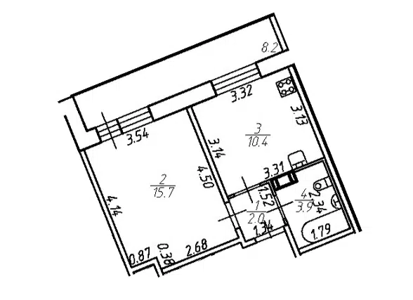 Продаётся 1-комнатная квартира, 32 м²