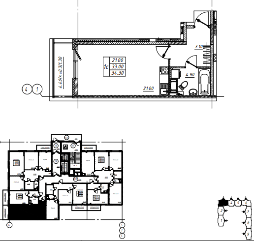 Продаётся студия, 34.3 м²