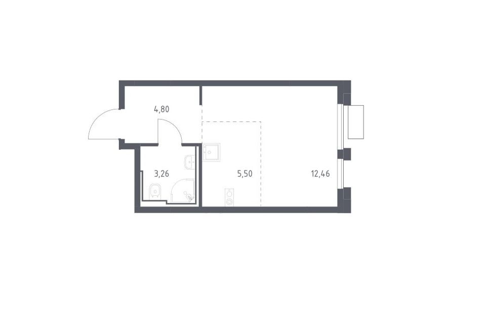 Продаётся студия, 26.02 м²