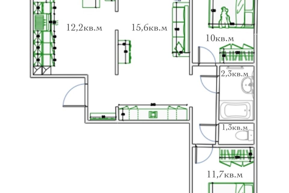 Продаётся 3-комнатная квартира, 60.5 м²