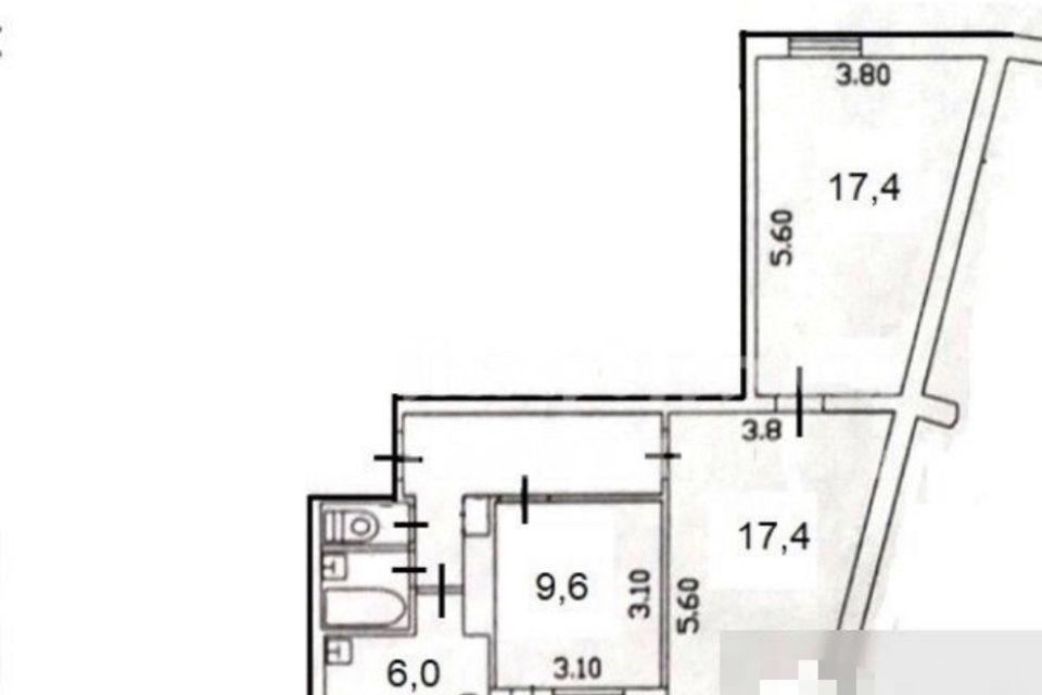 Продаётся 3-комнатная квартира, 61 м²